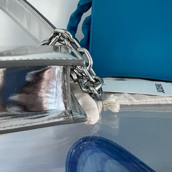 NWT JACQUEMUS Le Ciuciu metallic silver leather shoulder bag PRISTINE CO… - Picture 13 of 16